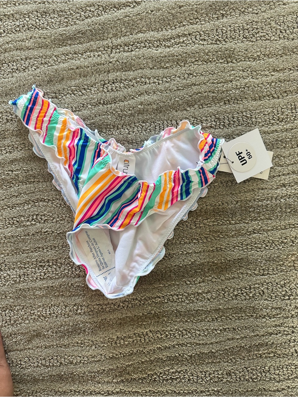 Bright Multistripe Ruffle Bikini Bottom — Rainbow - Picture 3 of 3